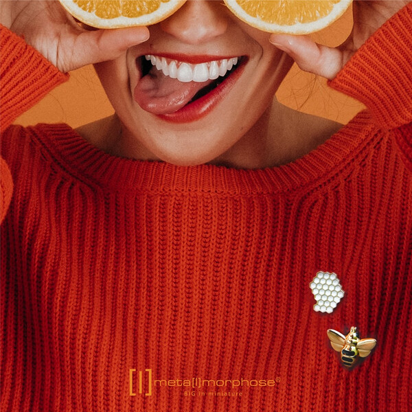 Значка Metalmorphose Fashion Pin Bee & Honeycomb