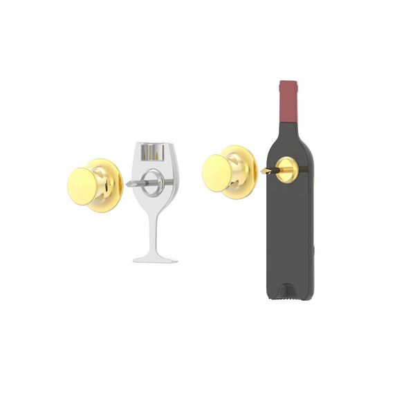 Значка Metalmorphose Fashion Wine & Wineglass