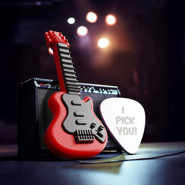 Значка Metalmorphose Fashion Rock Guitar & Plectrum