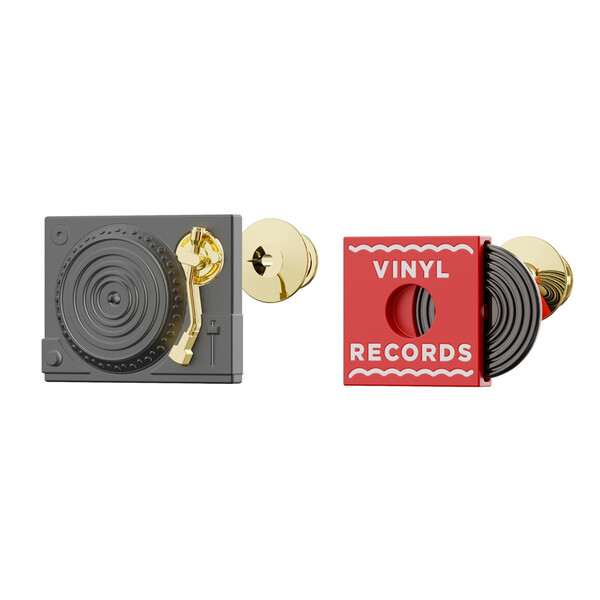 Значка Metalmorphose Fashion Record Player & Vinyl Record