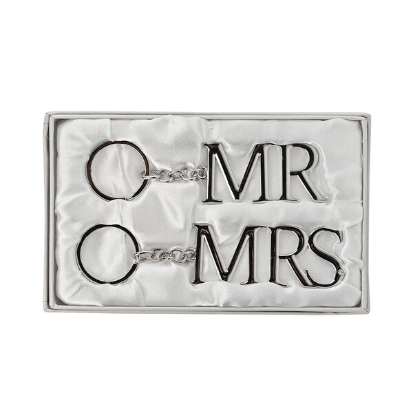 Комплект от два посребрени ключодържателя Amore „Mr & Mrs“