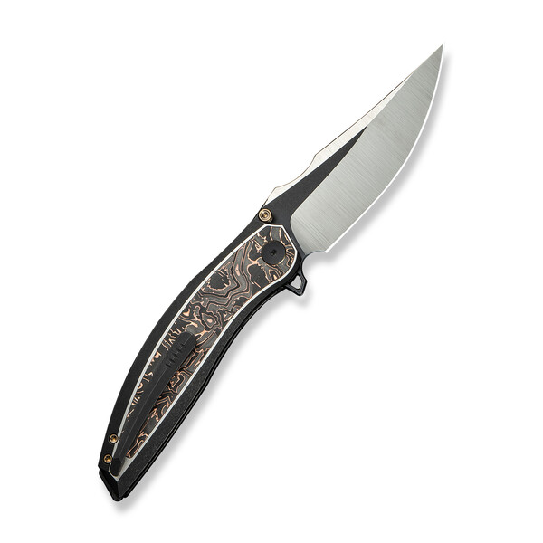 Джобен нож WEKNIFE Quinseris Black Titanium Handle With Copper Foil Carbon Fiber Inlay