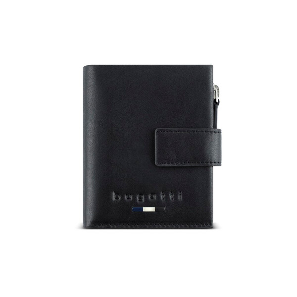 Кожен портфейл за карти Bugatti Romeo, мини, черен