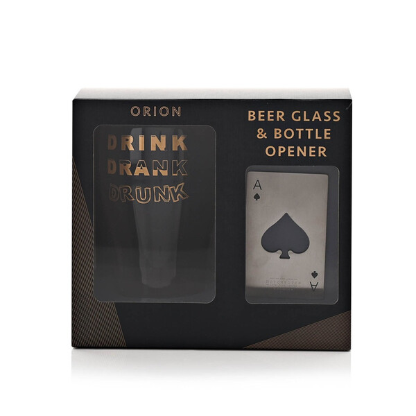 Чаша за бира Hotchpotch Orion - Drink Drank Drink и отварачка