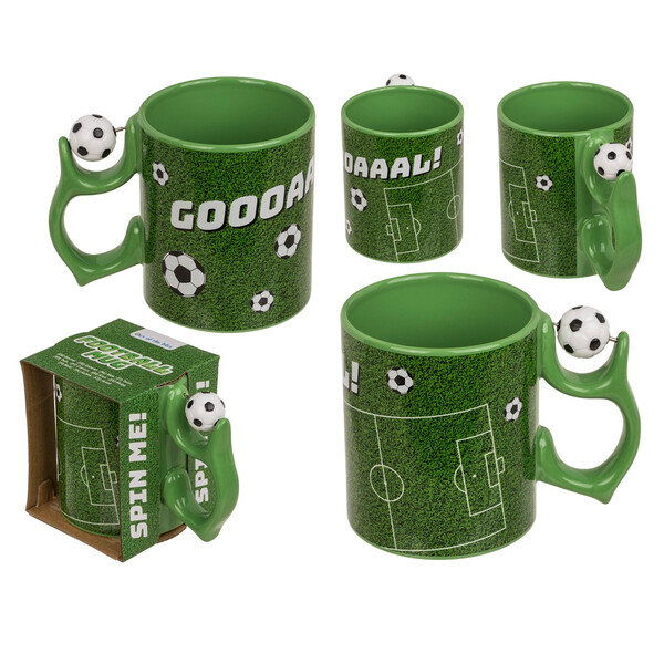 Керамична чаша Football с въртяща топка на дръжката, 350 мл
