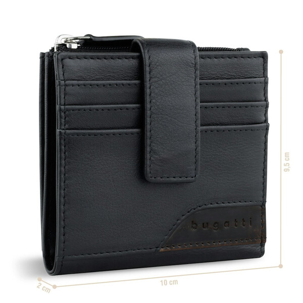 Кожен портфейл Bugatti Corso DeLuxe Mini Wallet, черен