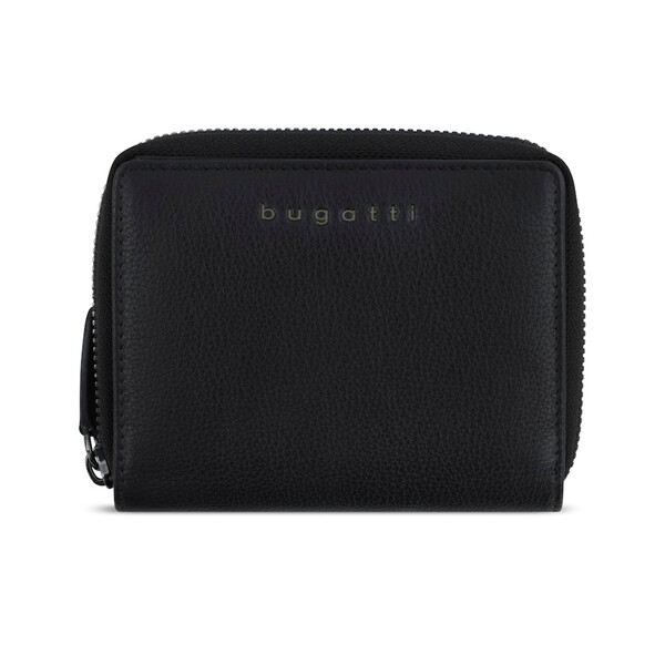 Дамски кожен портфейл Bugatti Mira Ladies Zip Wallet, черен