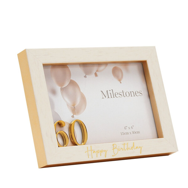 Фоторамка Milestone “Happy Birthday" с 3D цифра "60", 15x10 см