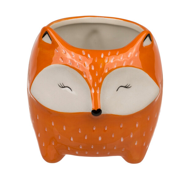 Декоративна керамична саксия, лисица