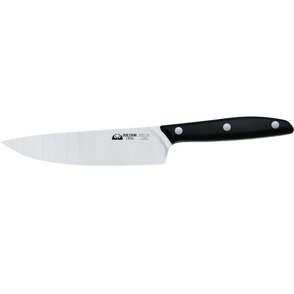 Кухненски нож Due Cigni 1896 Chef Knife 15, универсален, 150мм, гладко острие, POM черен