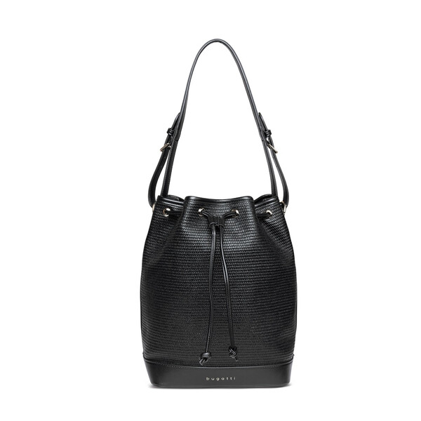 Дамска чанта Bugatti Isa Bucket Bag L, екокожа, черна