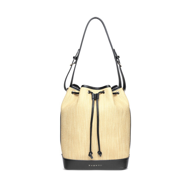 Дамска чанта Bugatti Isa Bucket Bag L, екокожа, бежова