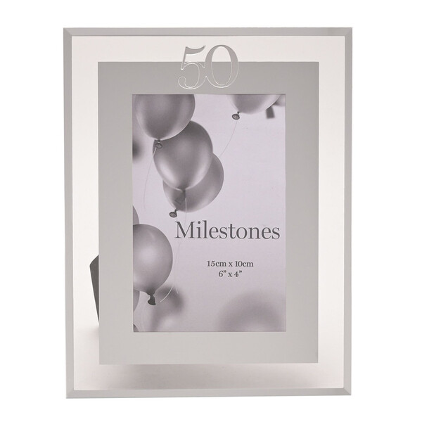 Стъклена фоторамка Milestone “50“ - 10 х 15 см