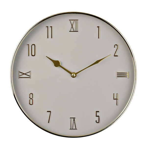 Кръгъл стенен часовник Hometime Grey&Gold