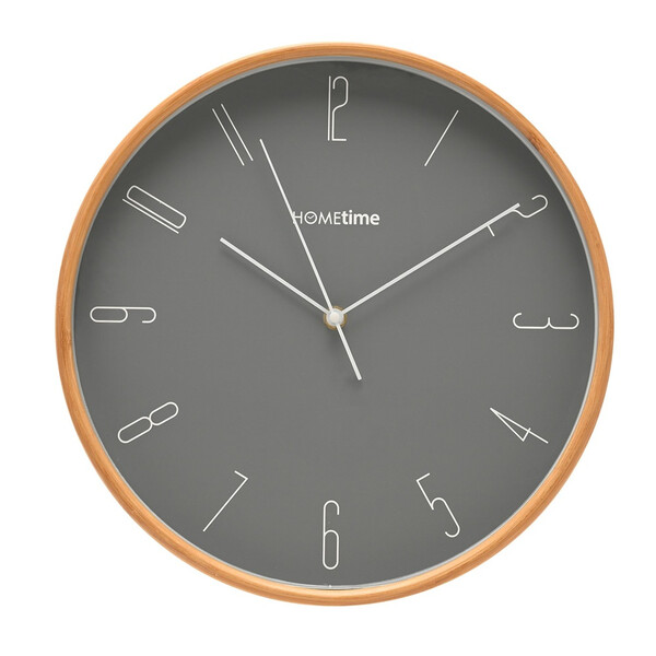 Стенен часовник Hometime Bamboo 32 см, тъмносив