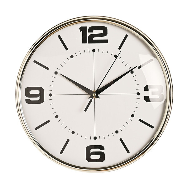 Стенен часовник Hometime Chrome 28см
