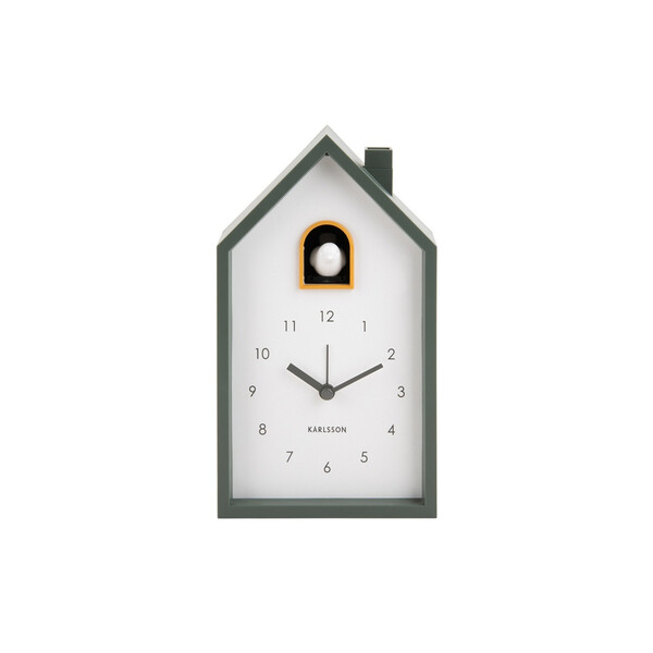 Часовник с аларма Karlsson Modern Cuckoo, зелен