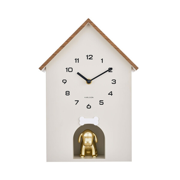 Стенен часовник Karlsson Dog House, светлосив
