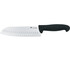 Кухненски нож Due Cigni Professional Santoku, с овални жлебове, 18 см, черен